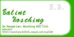 balint wosching business card